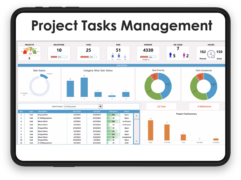 Advanced Project Plan & Portfolio Excel Template