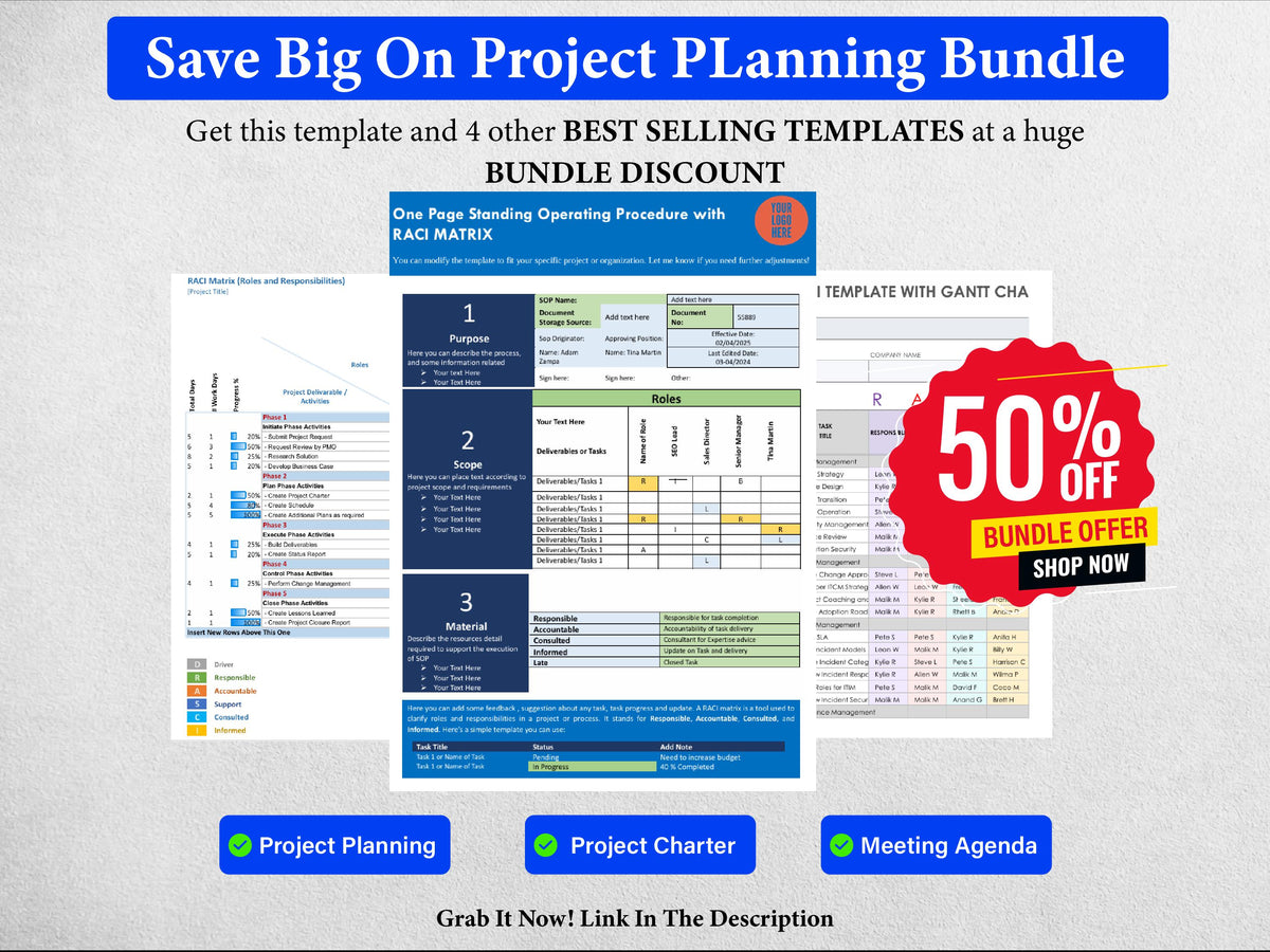 8+ RACI Matrix Templates Bundle
