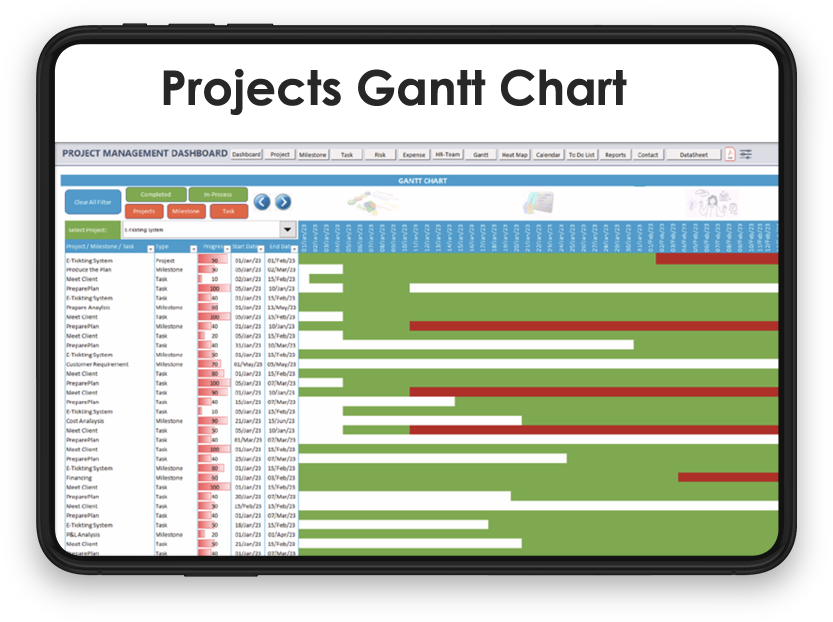 Advanced Project Plan & Portfolio Excel Template