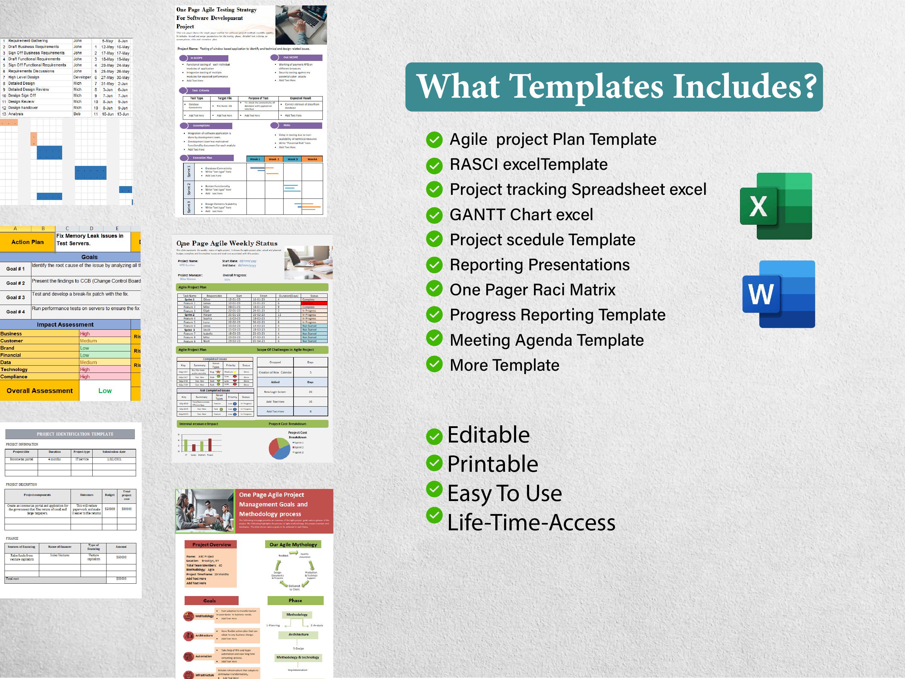 10+ Agile project plan Templates Word/Excel