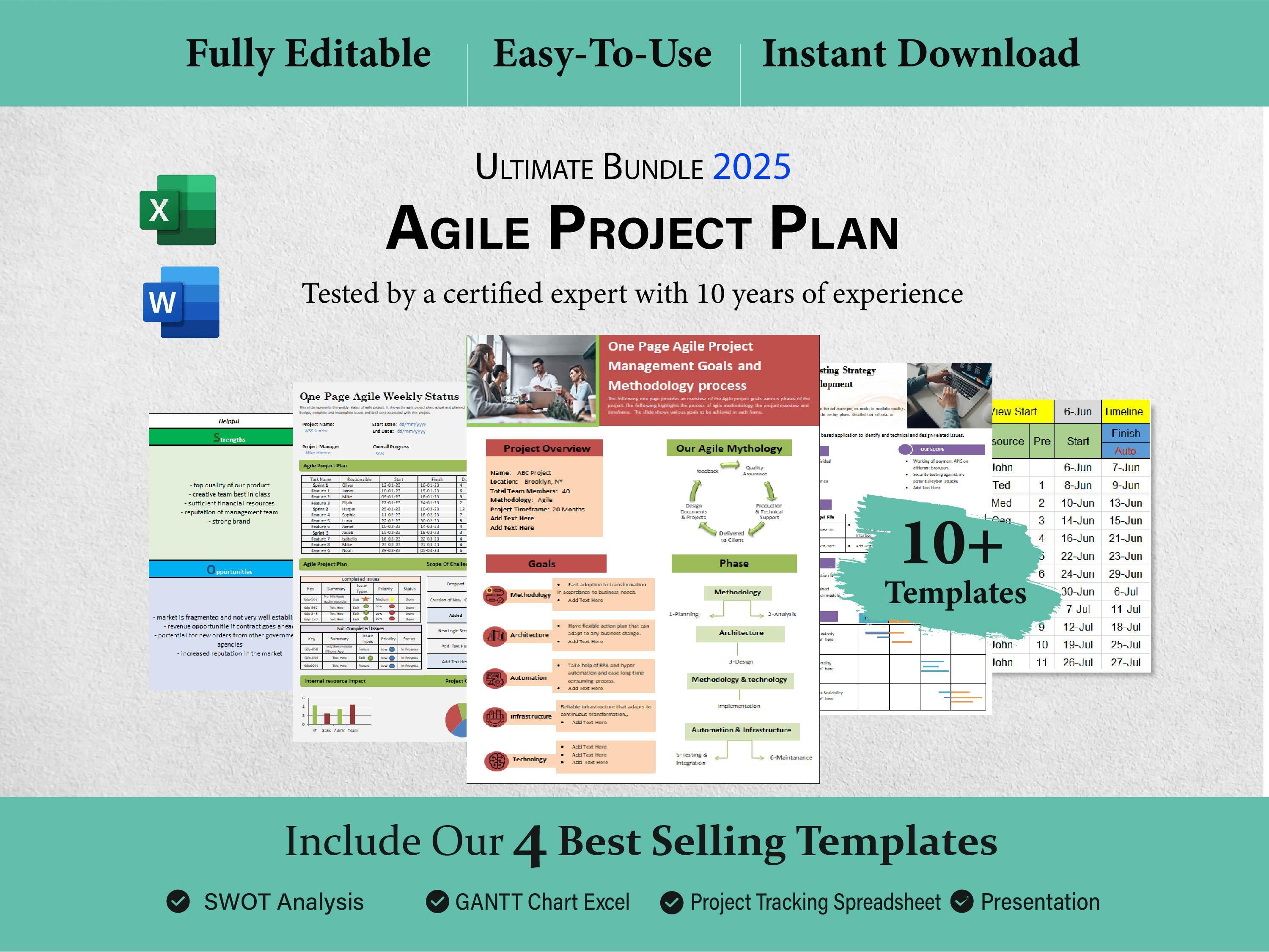 10+ Agile project plan Templates Word/Excel