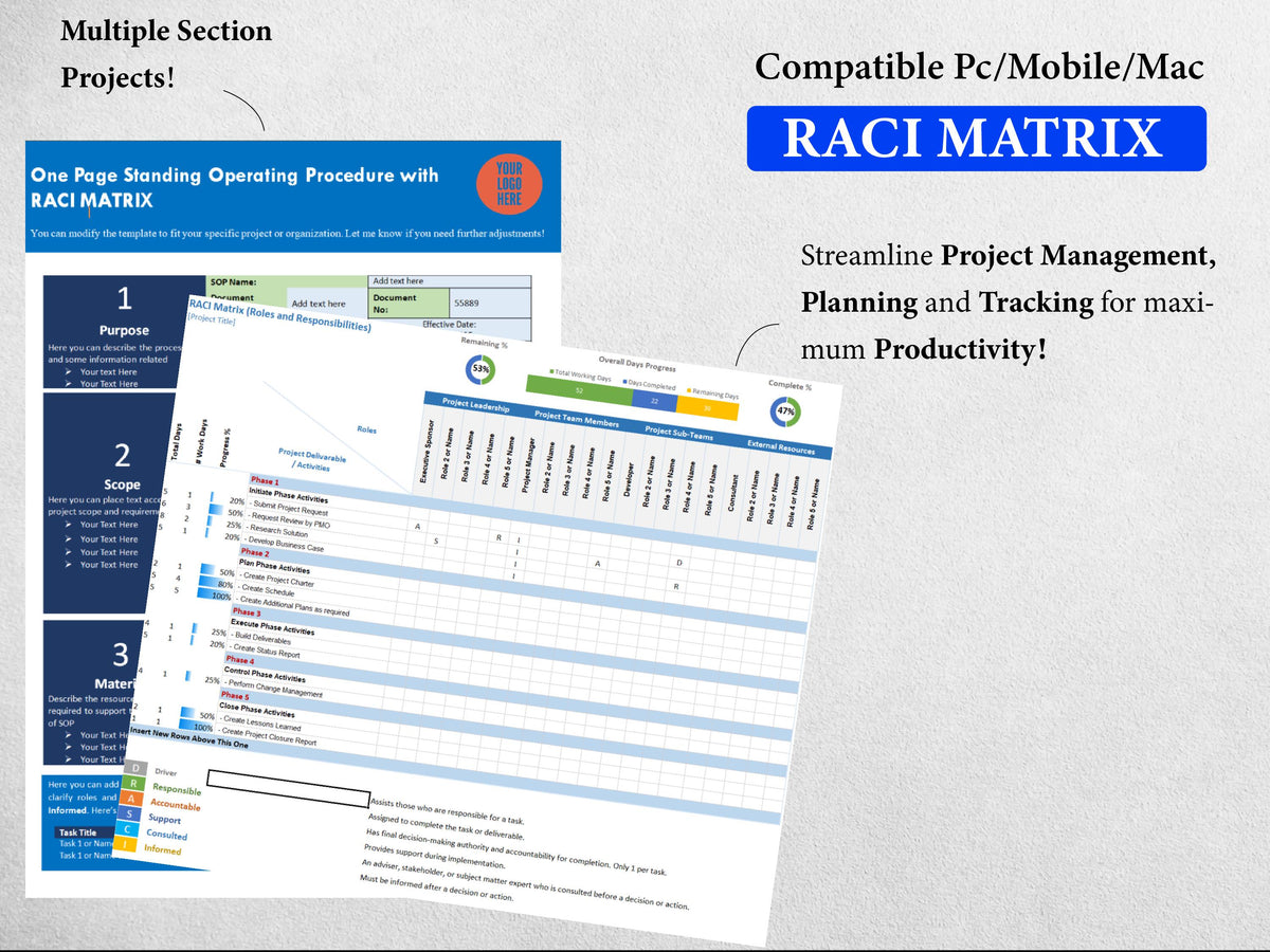 8+ RACI Matrix Templates Bundle
