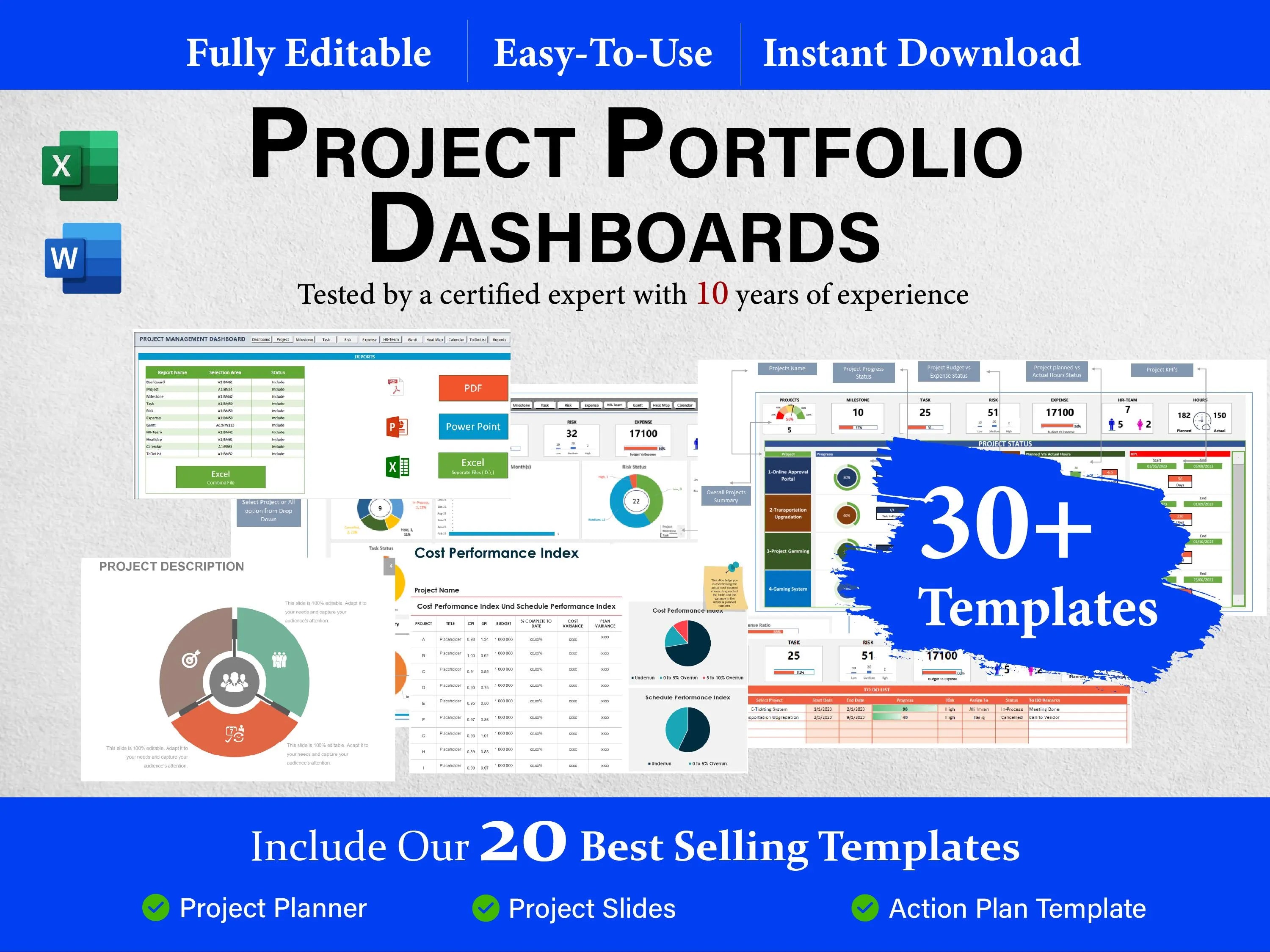 30+ Project Portfolio Dashboard Templates