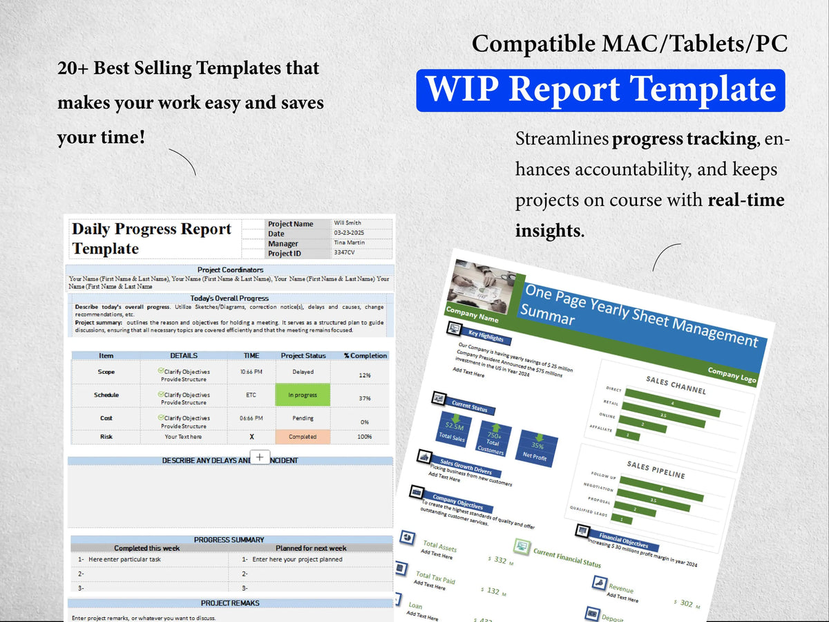 250+ Work in Progress Report Templates