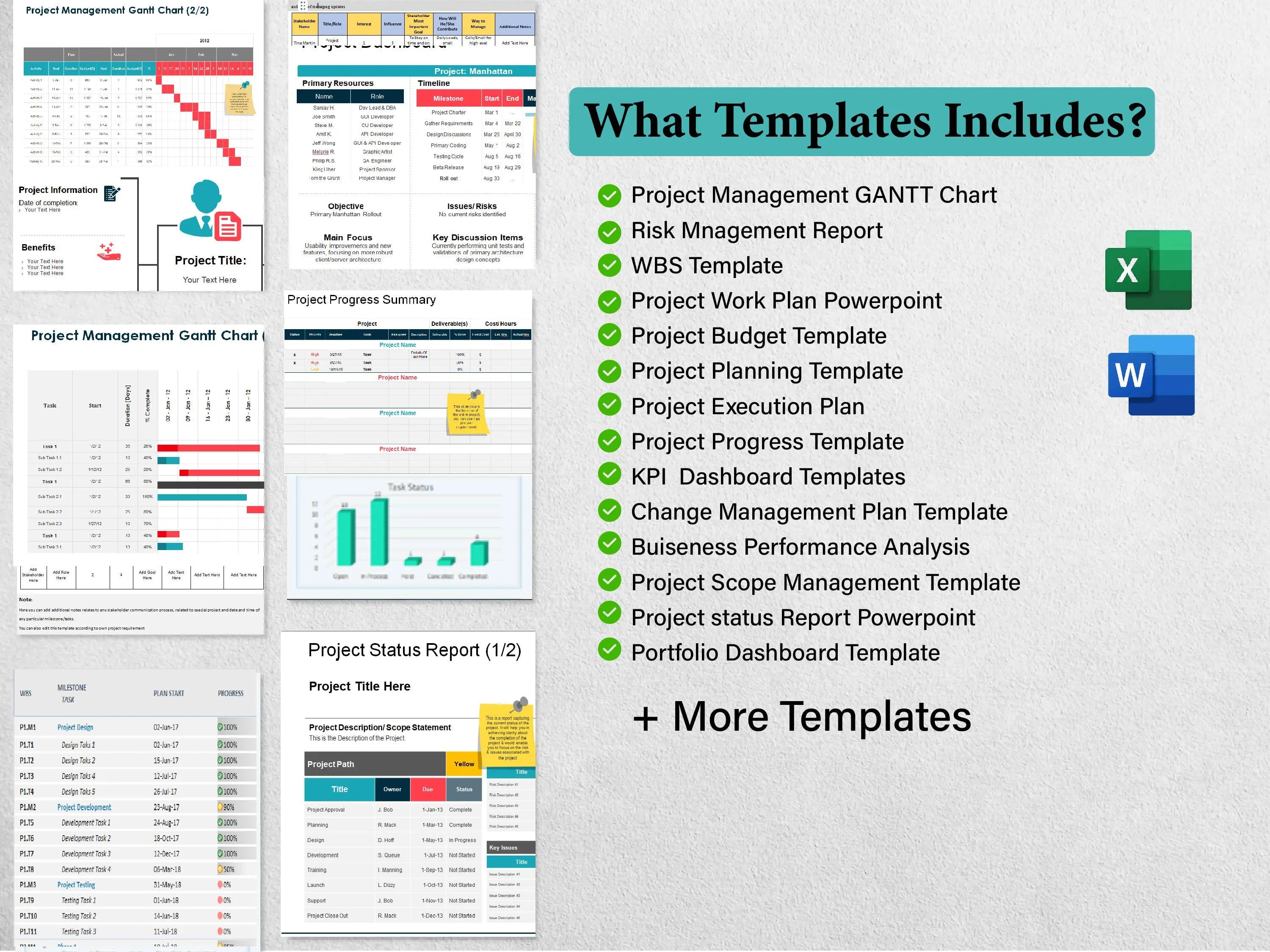 100+ Project Gantt Chart Templates