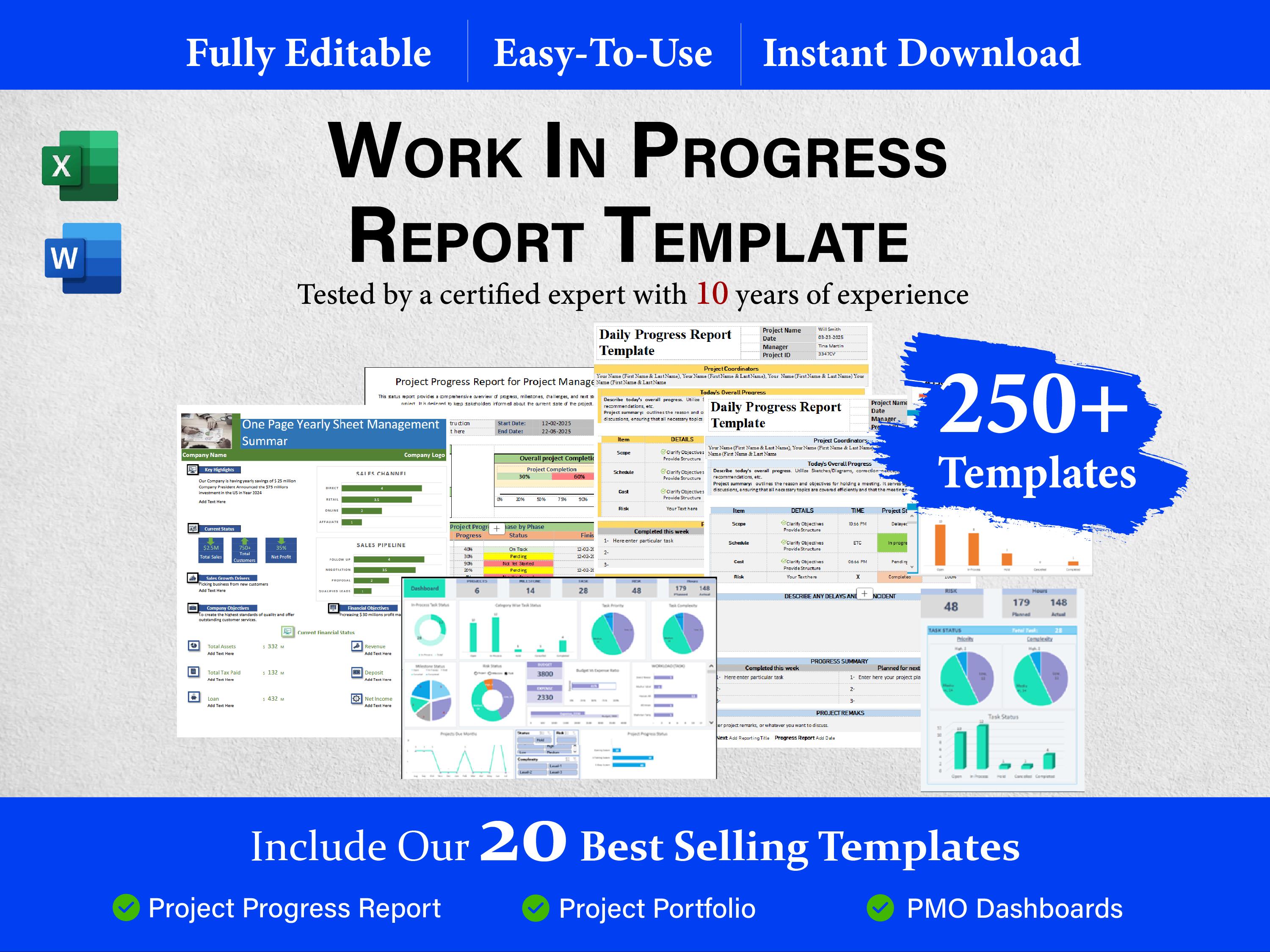 250+ Work in Progress Report Templates