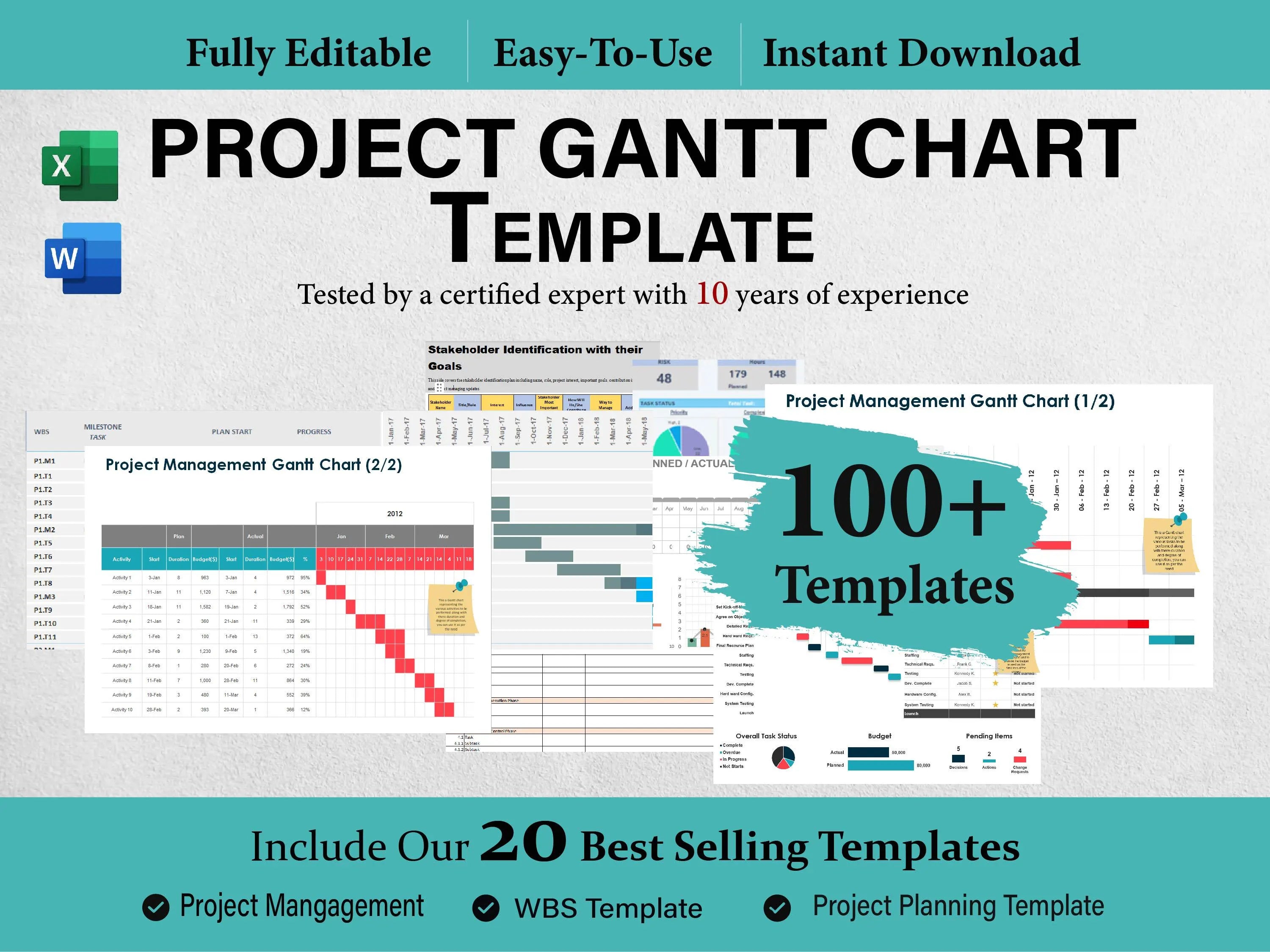 100+ Project Gantt Chart Templates