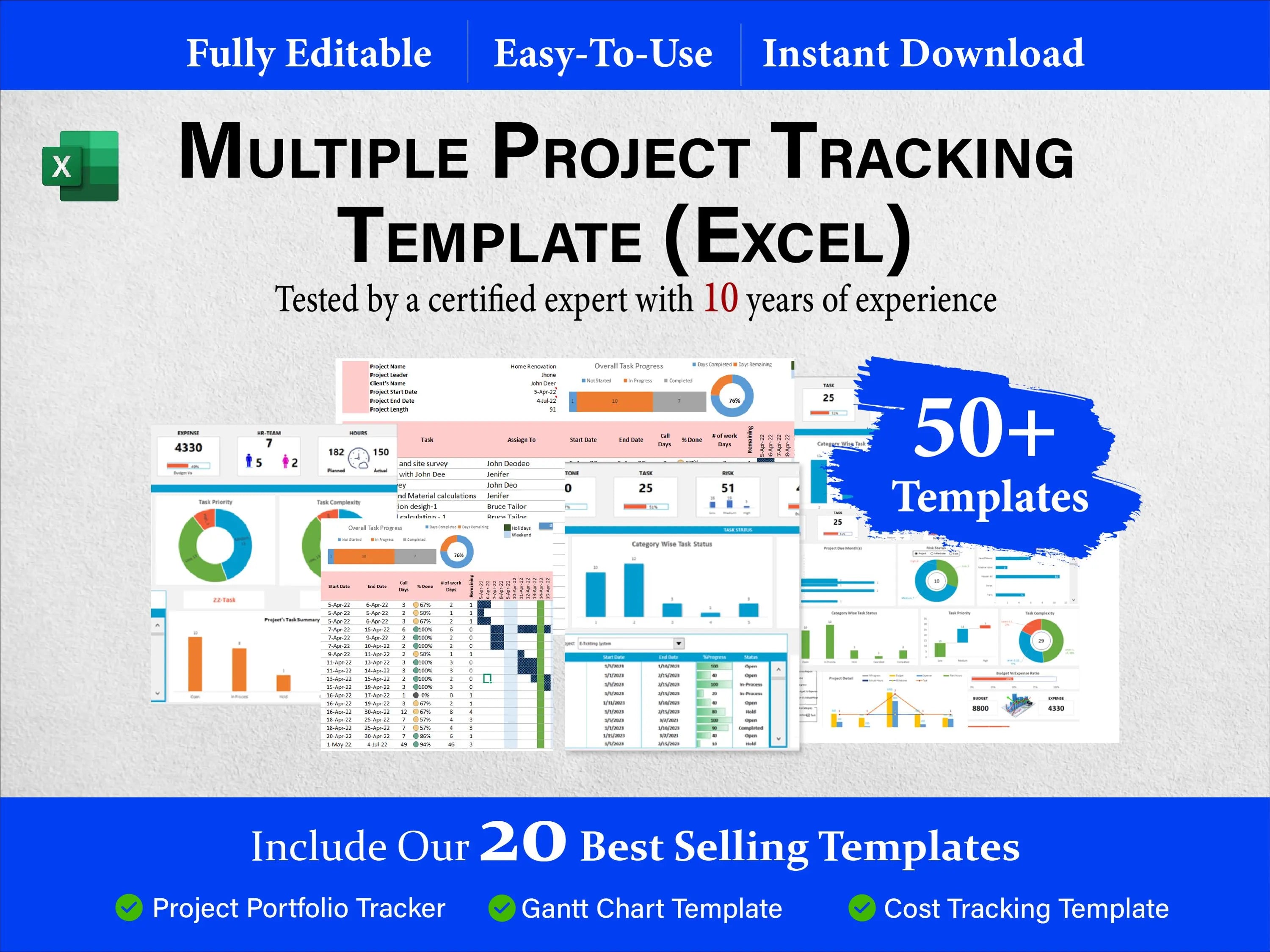 50+ Multiple Project Management Tracking Templates